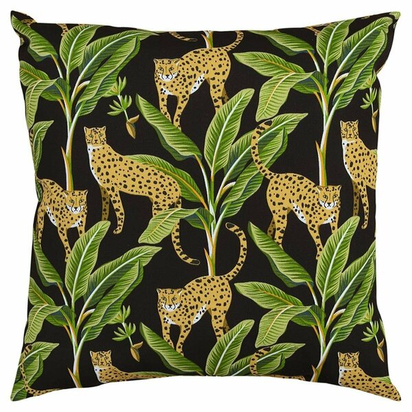 Homeroots Black Wild Animal Indoor & Outdoor Throw Pillow Multi Color 403544